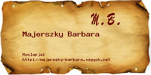 Majerszky Barbara névjegykártya